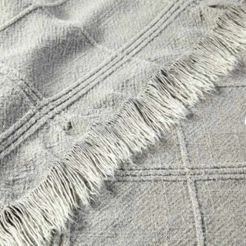 Hearth & Hand with Magnolia Textured Grid Lines‎ Dobby Light Gray Throw Blanket